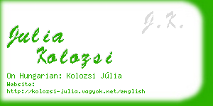 julia kolozsi business card
